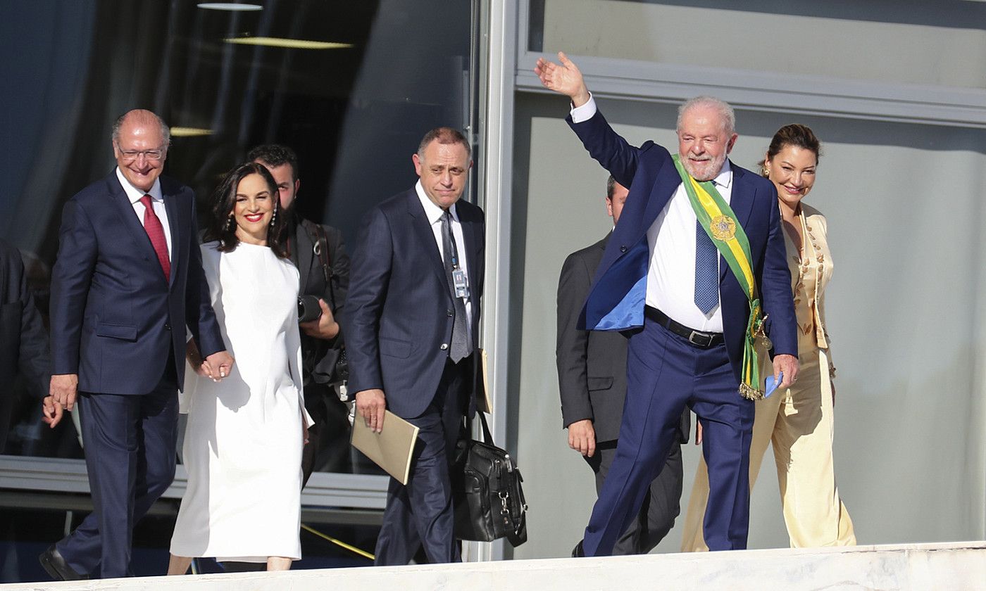 Luiz Inacio da Silva Lula eta Janja da Silva, haren emaztea, herenegun, Brasilian. SEBASTIAO MOREIRA / EFE.