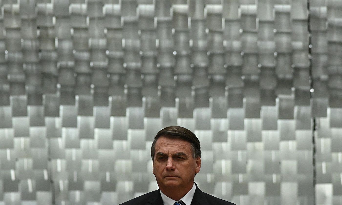Jair Bolsonaro Brasilgo presidente ohia, iragan abenduaren 6an, Justizia Auzitegi Nagusian. ANDRE BORGES / EFE.