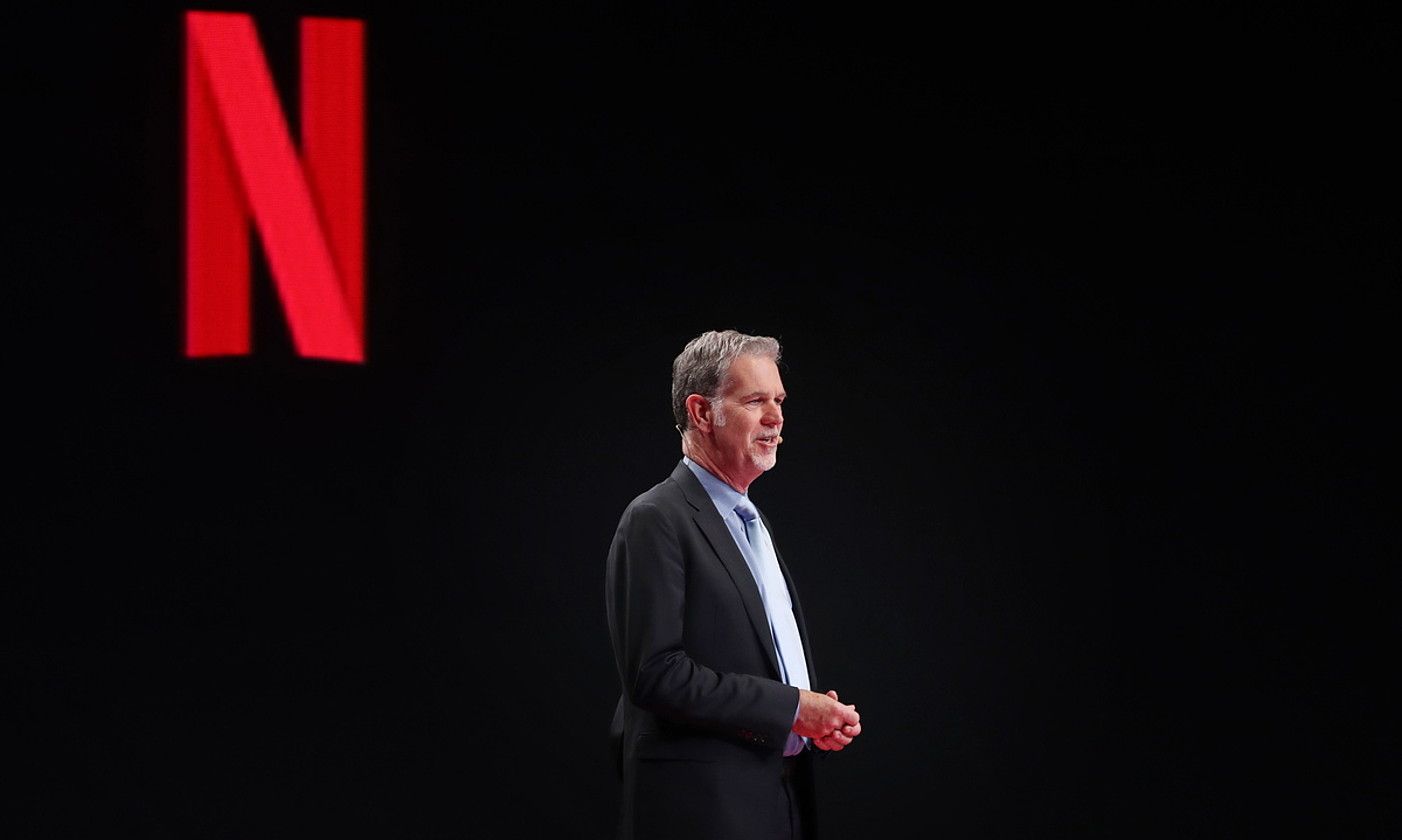 Reed Hastingsek 25 urte egin ditu Netflix plataforma zuzentzen. Presidente eragilea izango da orain. YONHAP / EFE.