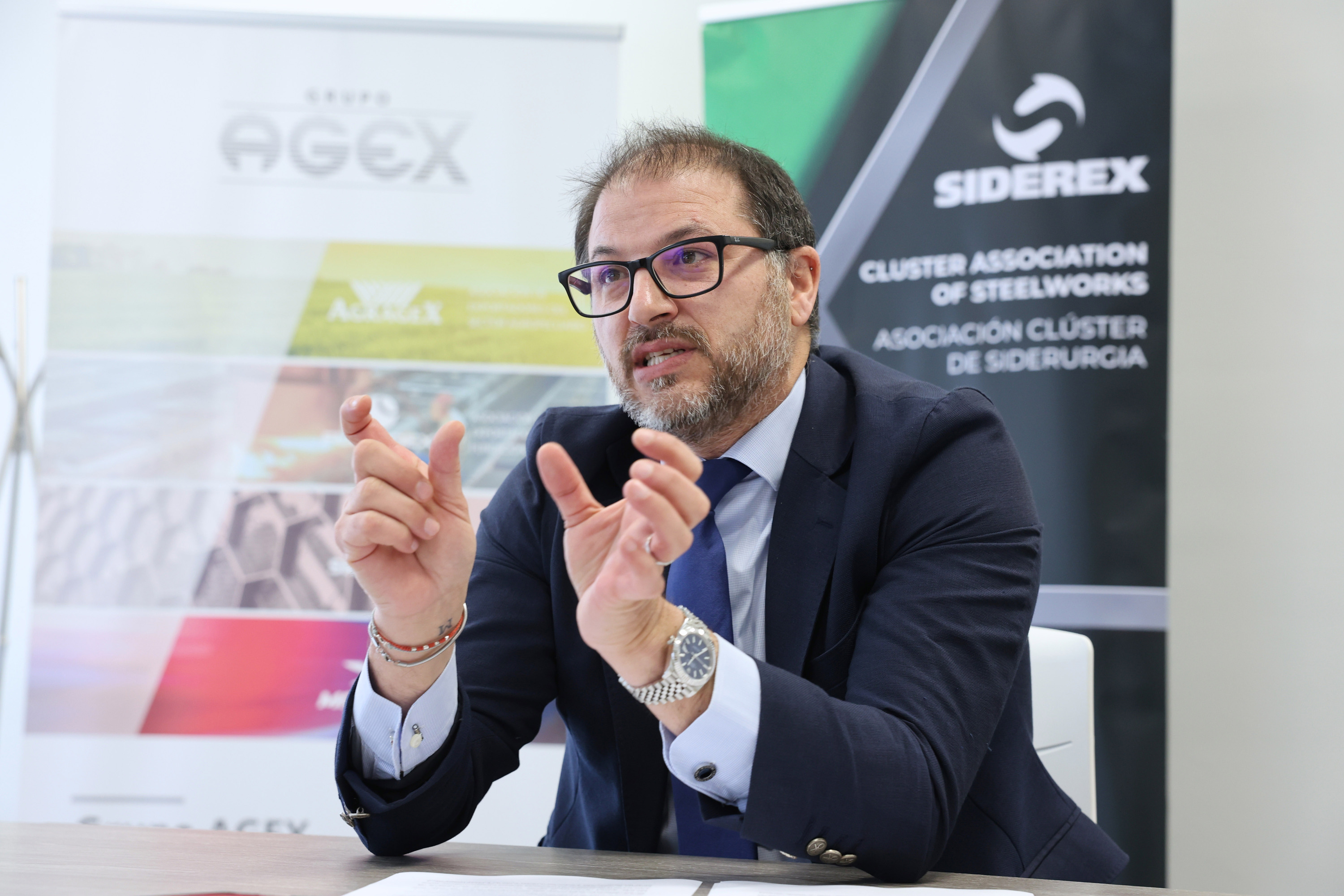 Asier San Millan, Siderexek Leioan duen egoitzan. OSKAR MATXIN EDESA / FOKU