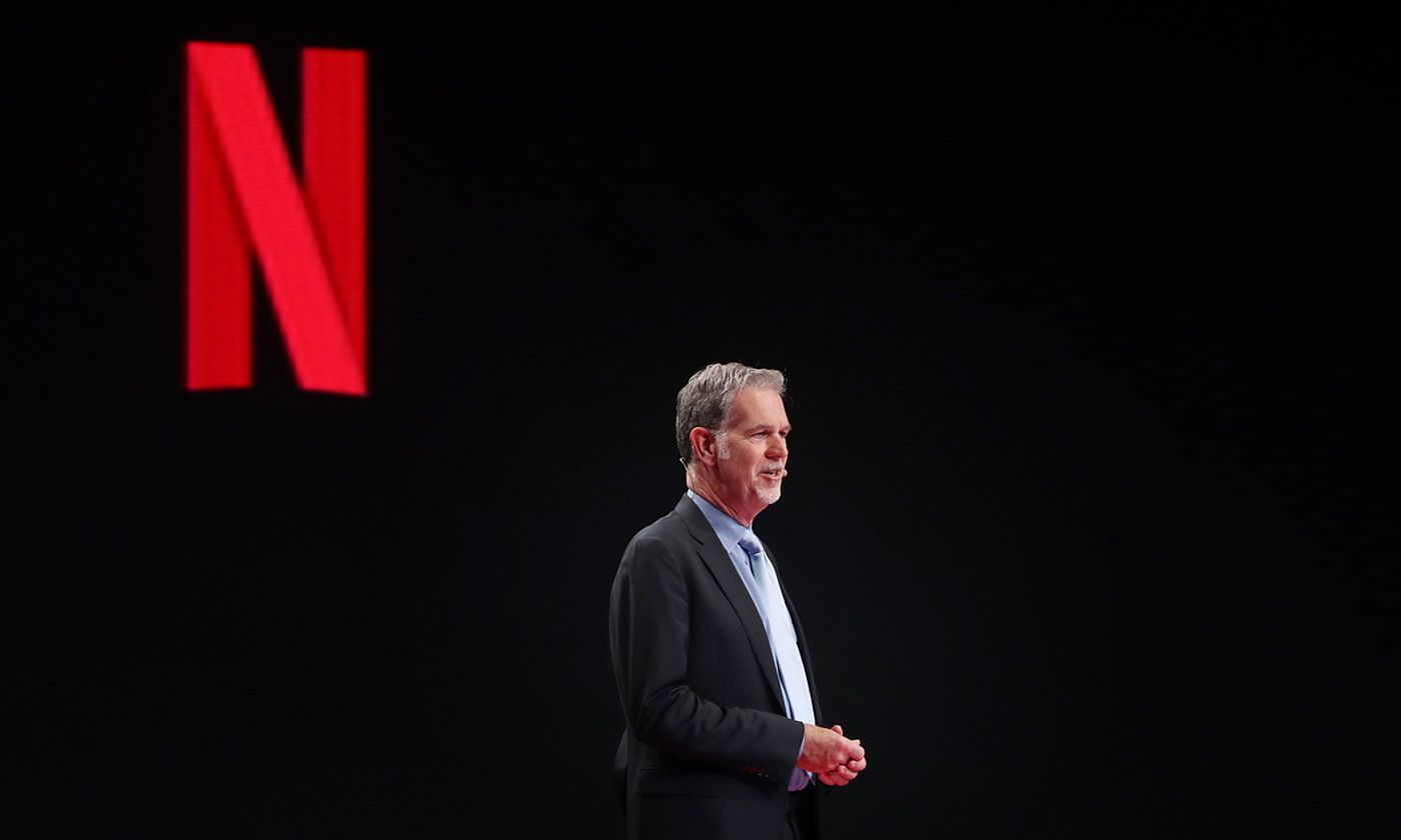 Reed Hastings Netflixeko presidente eragilea, urtarrilean Busanen eginiko ekitaldi batean. YONHAP / EFE.