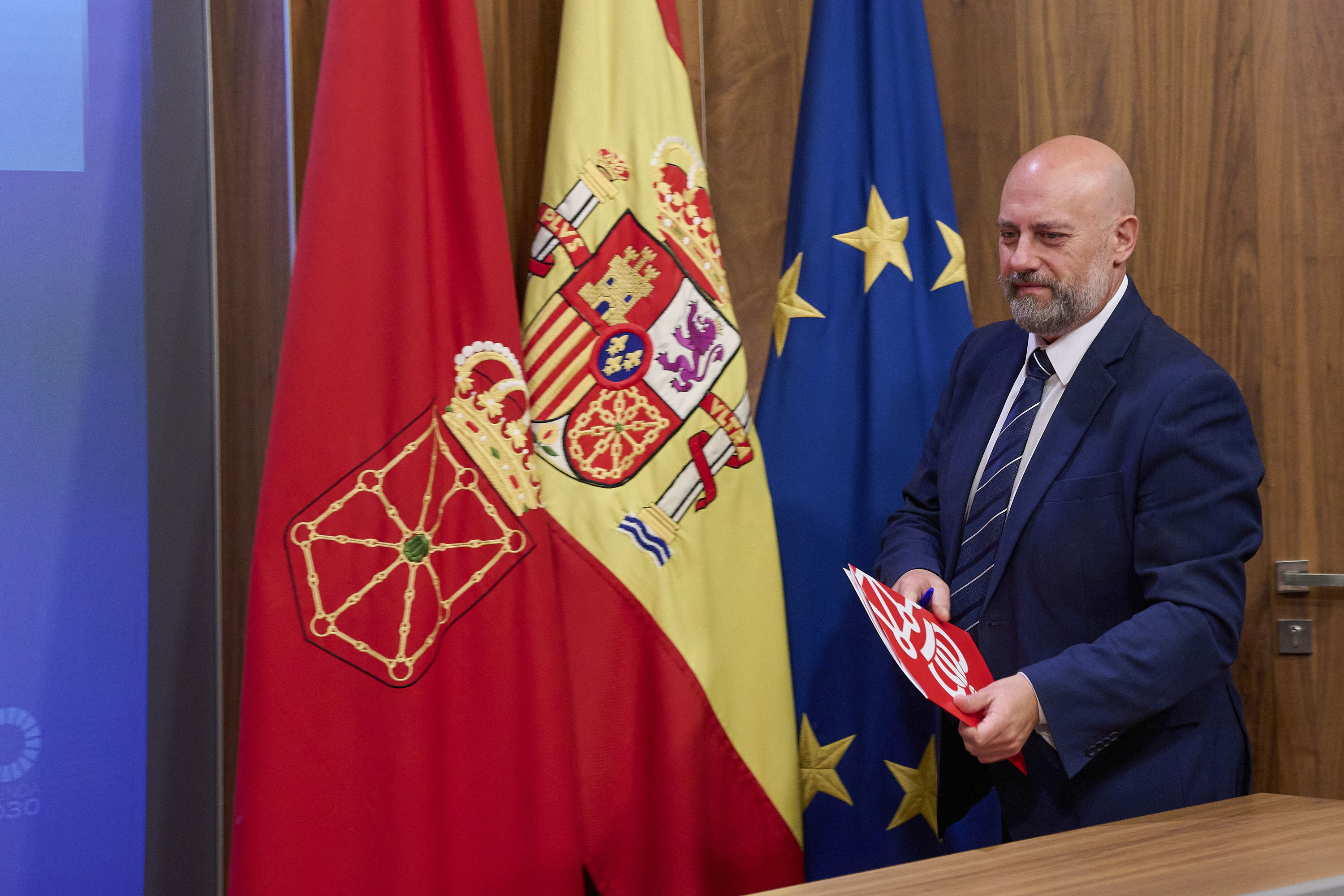Jose Luis Arasti Nafarroako Ekonomia eta Ogasun kontseilaria, aurrekontuen aurkezpenean, iazko urrian. IÑAKI PORTO / EFE