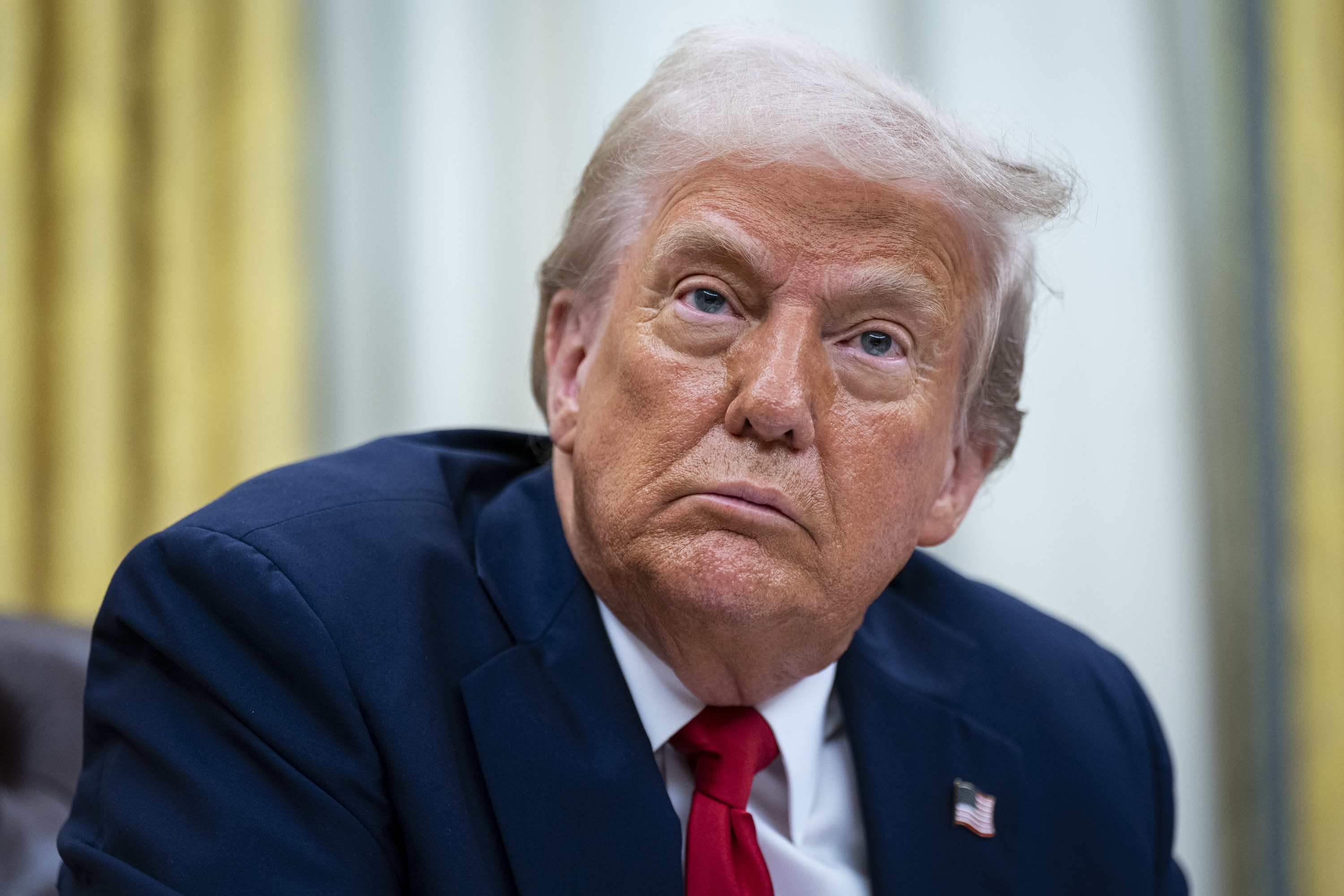 Donald Trump, atzo, Etxe Zurian. ALEXANDER DRAGO / POOL / EFE