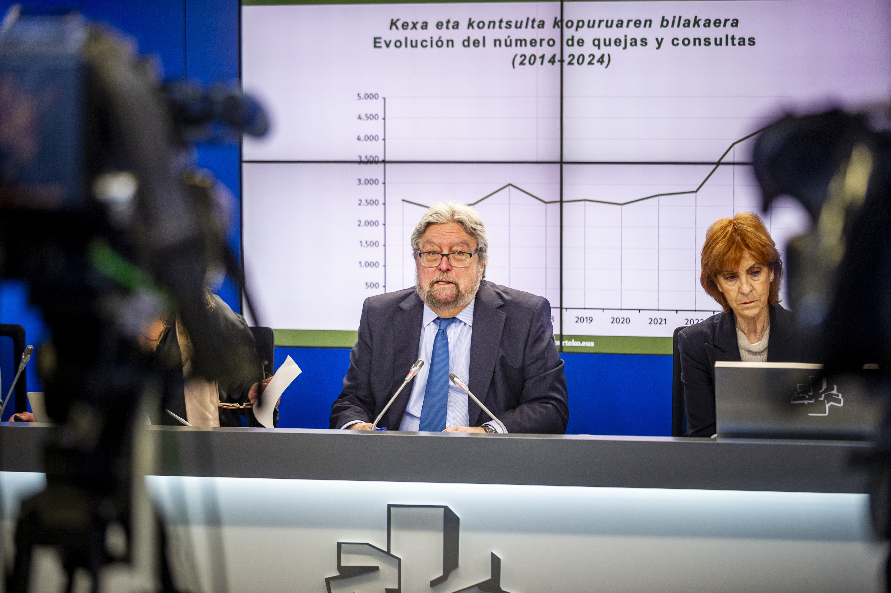 EAEko Ararteko Manuel Lezertuak txostena aurkeztu du gaur Eusko Legebiltzarrean. JAIZKI FONTANEDA / FOKU