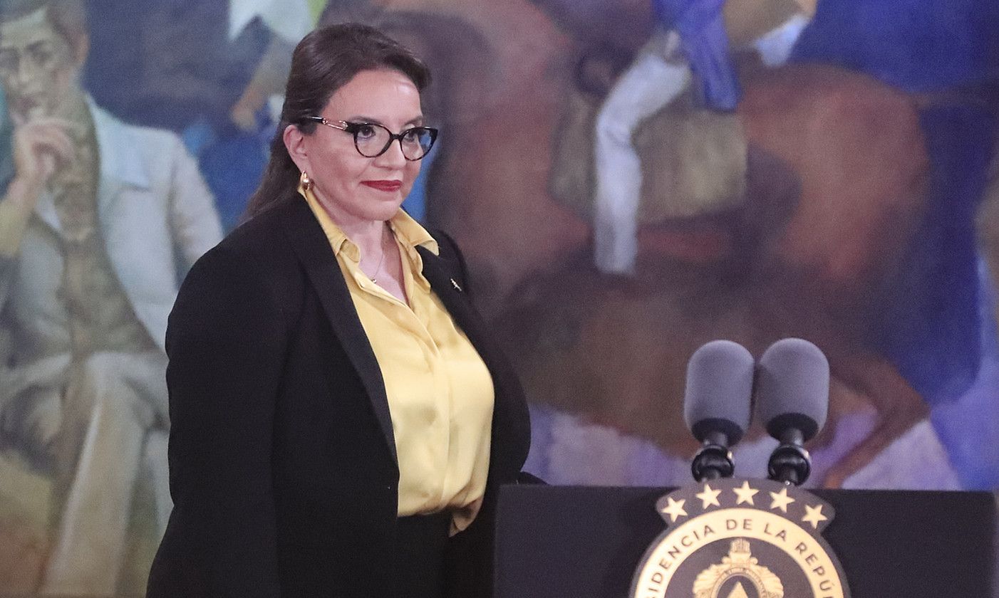 Xiomara Castro, Hondurasko presidentea, artxiboko argazki batean. G. A. / EFE.