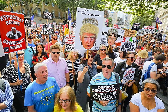 Brexit-aren aurkako manifestariak, gaur, Londresen. VICKIE FLORES / EFE
