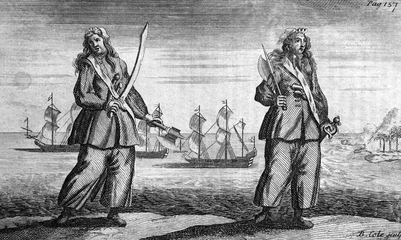 Anne Bonny eta Mary Read piratak, Benjamin Colek pintatuak, 1724 inguruan. BERRIA.