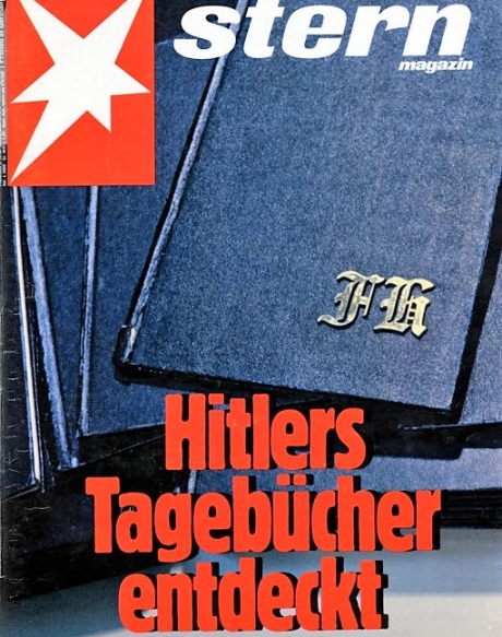 Hitlerren ustezko egunerokoa argitaratu zuteneko 'Stern' aldizkariaren azala. BERRIA Hitlerren ustezko egunerokoa argitaratu zuteneko 'Stern' aldizkariaren azala. BERRIA