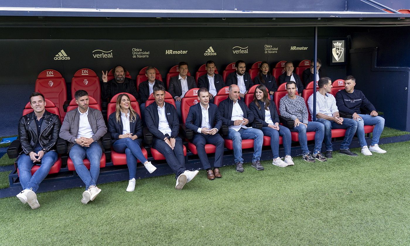 Osasuna-Real Madril finalaren jarraipena nola egingo duen aurkeztu zuen atzo EITBk, Sadarren. IÑIGO URIZ / FOKU.