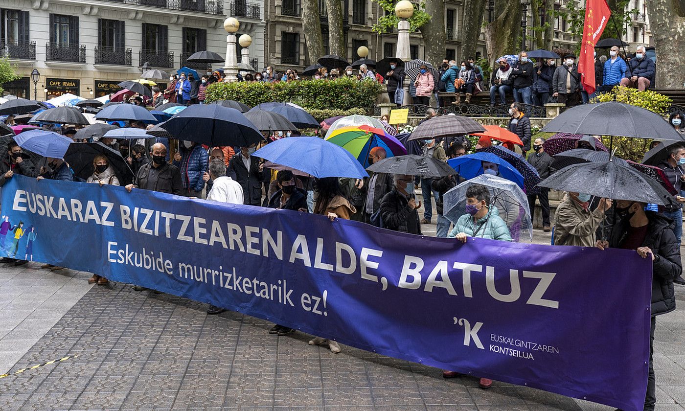 Hizkuntza eskubideen alde protestan. M.RAMIREZ / FOKU.