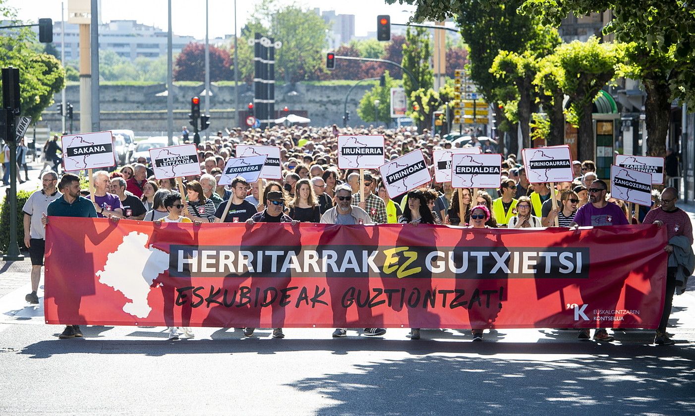 Euskalgintzaren Kontseiluak deitutako hizkuntza eskubideen aldeko manifestazioa. IÑIGO URIZ / FOKU.