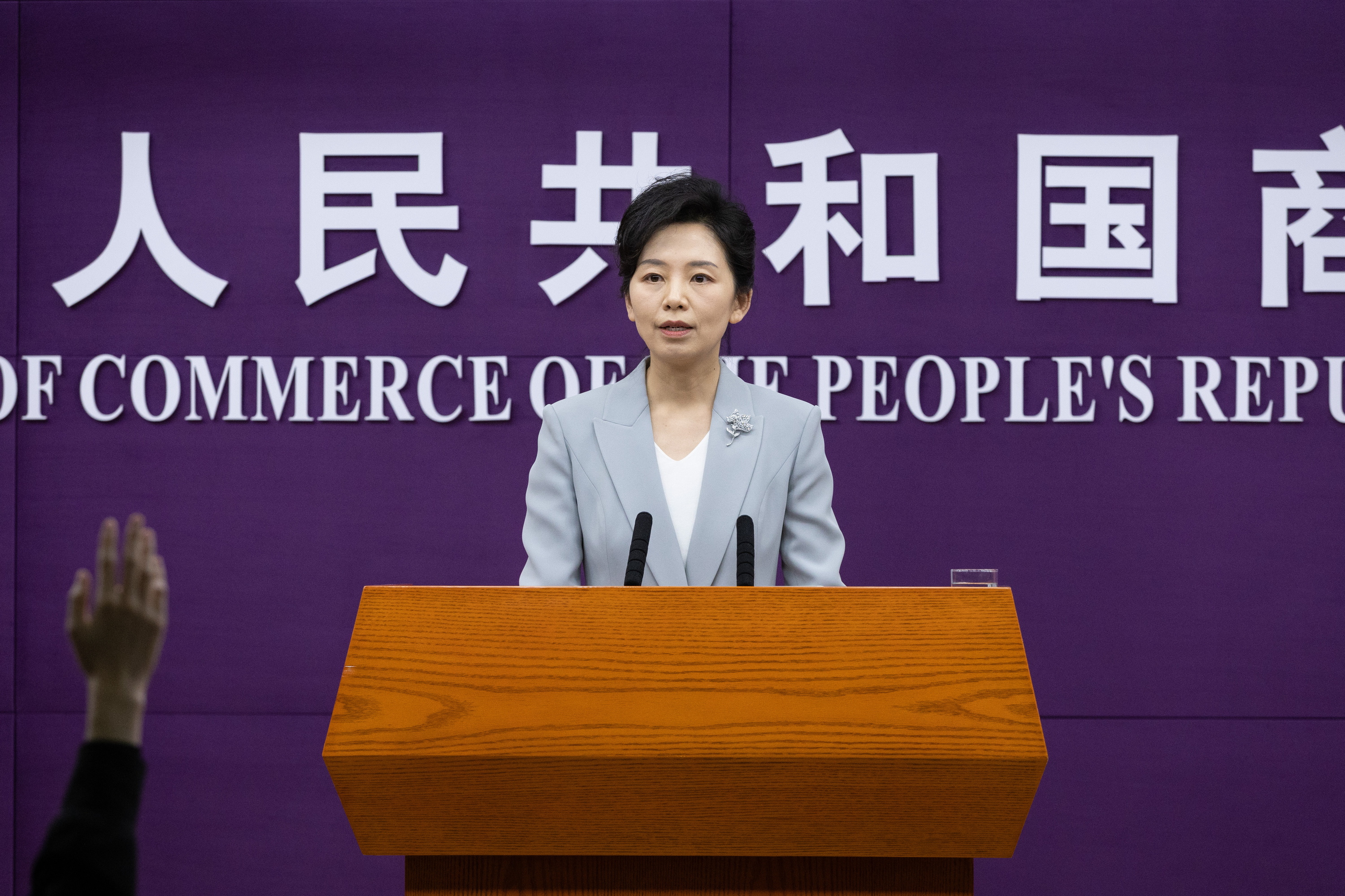 He Yongqian, Txinako Merkataritza Ministerioko eleduna. JESSICA LEE / EFE