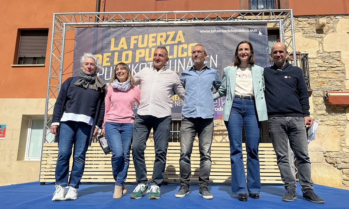 Gasteiz, Araba eta Dulantziko Elkarrekin Podemos-IUko hautagaiak, atzo. ELKARREKIN PODEMOS-IU.