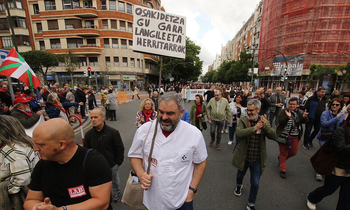 Manifestazioa, atzo, Bilbon. OSKAR MATXIN EDESA / FOKU.