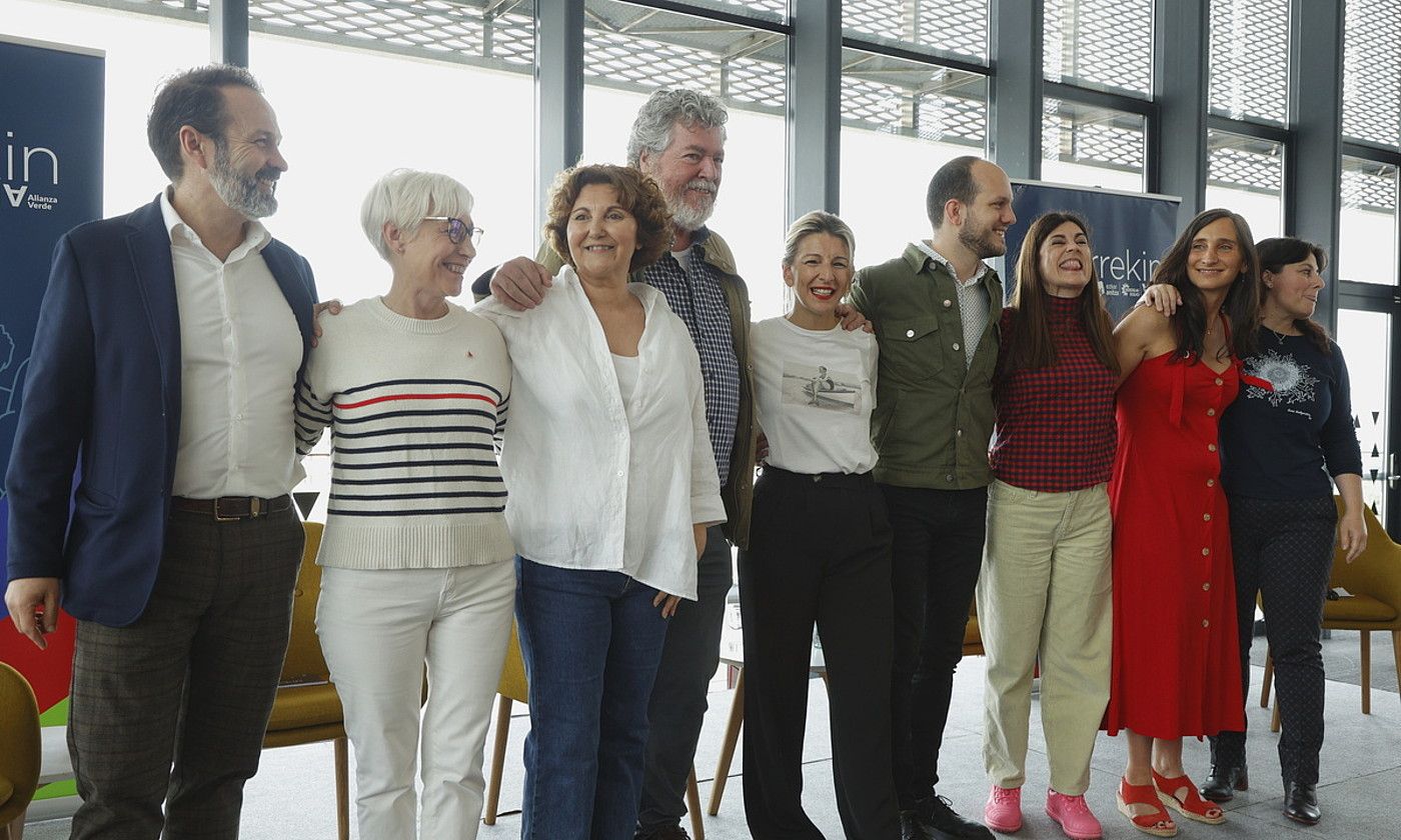 Elkarrekin Podemosek atzo Donostiako Tabakaleran egindako ekitaldia. MAIALEN ANDRES / FOKU.