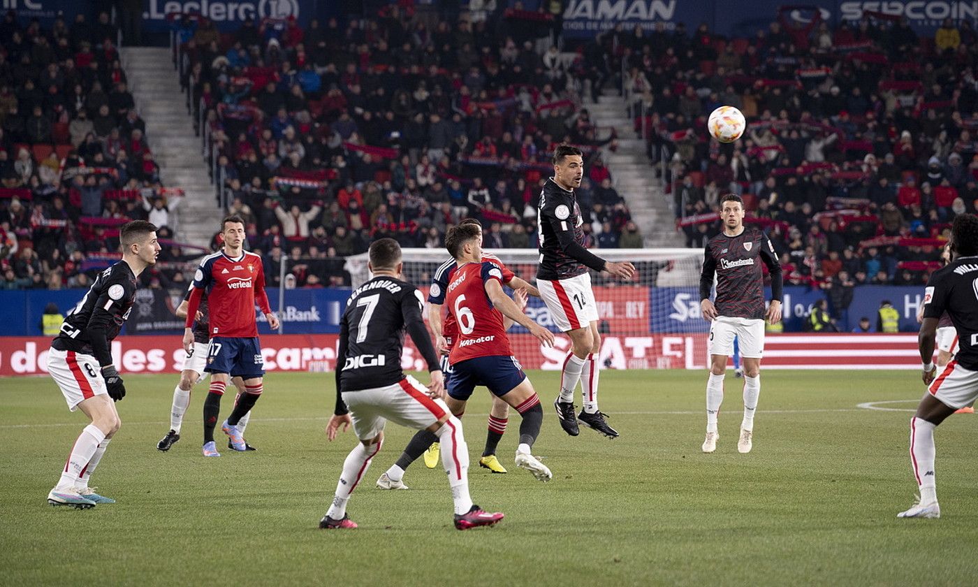 Osasunak eta Athleticek Sadarren jokatutako azken partida. Martxoan izan zen, Espainiako Kopako finalerdietan. IÑIGO URIZ / FOKU. Osasunak eta Athleticek Sadarren jokatutako azken partida. Martxoan izan zen, Espainiako Kopako finalerdietan. IÑIGO URIZ / FOKU.