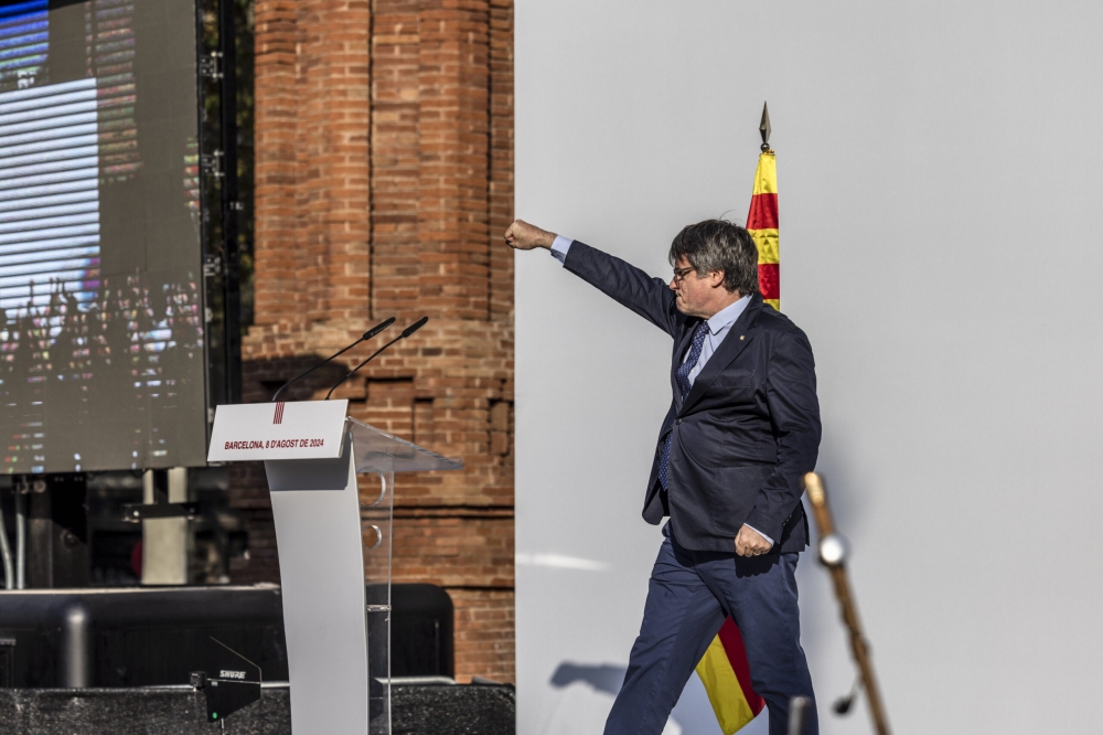 Carles Puigdemont, Bartzelonan, 2024ko abuztuaren 8an. Carles Puigdemont, Bartzelonan, 2024ko abuztuaren 8an.
