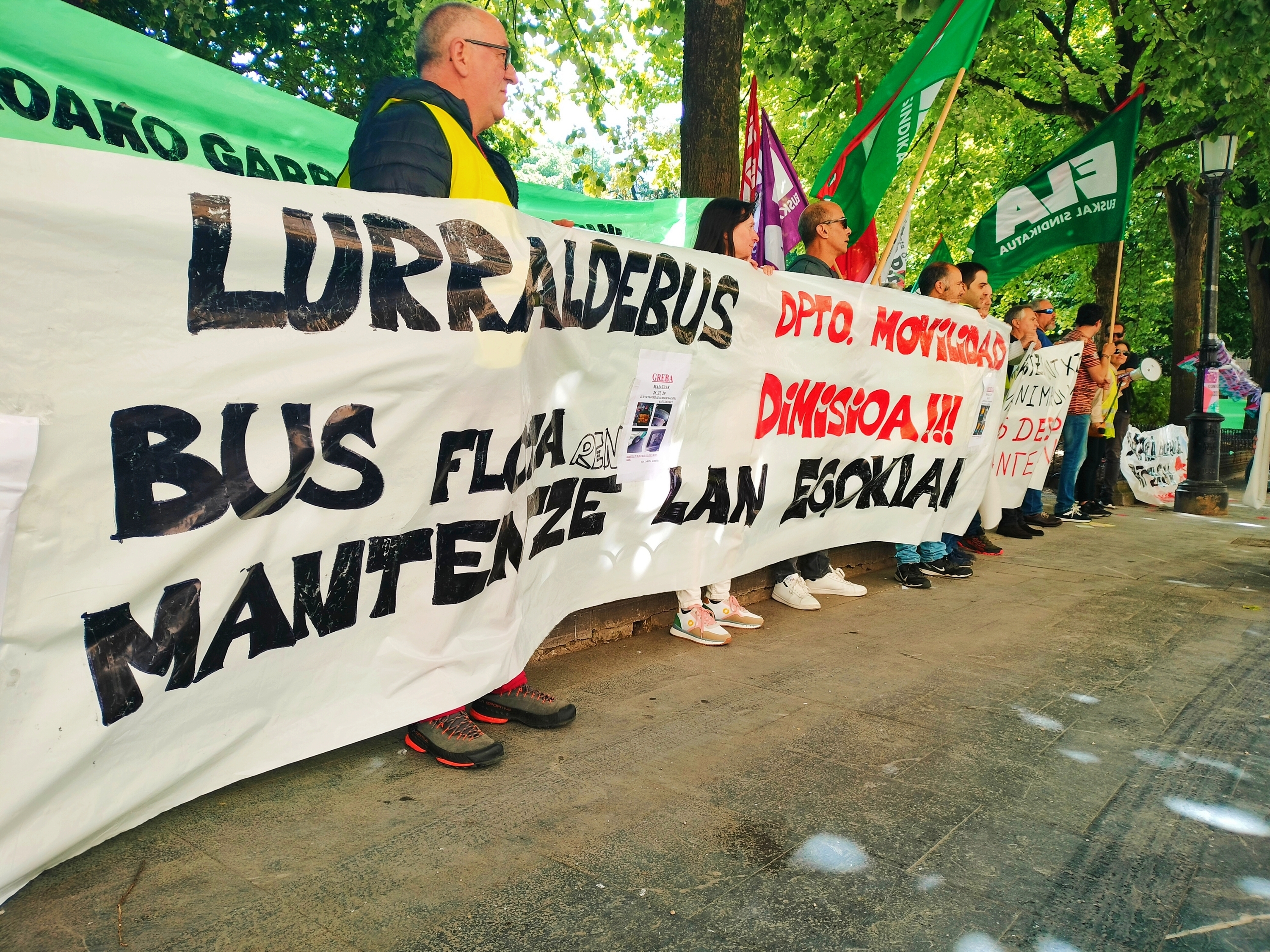 Avanzako langileen mobilizazio bat, artxiboko irudi batean. BERRIA