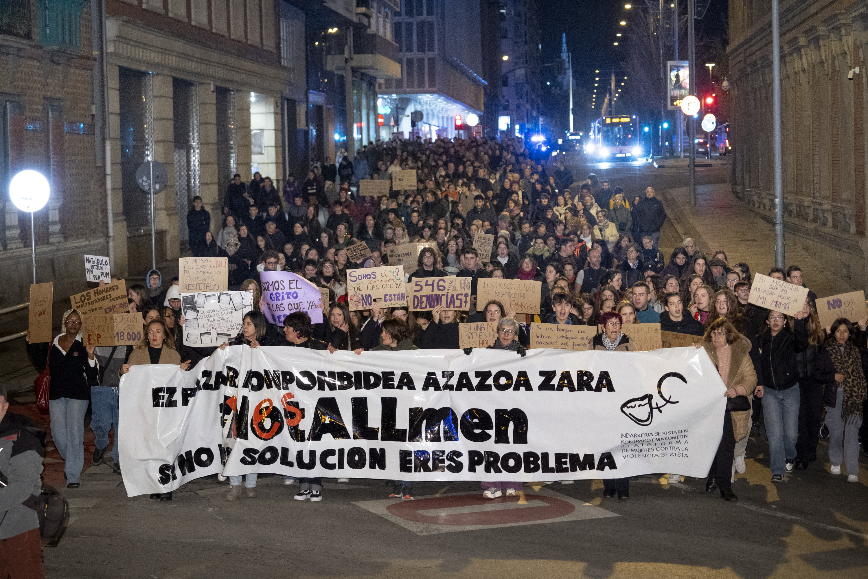 Indarkeria matxistaren aurkako manifestazio bat. IÑIGO URIZ / FOKU