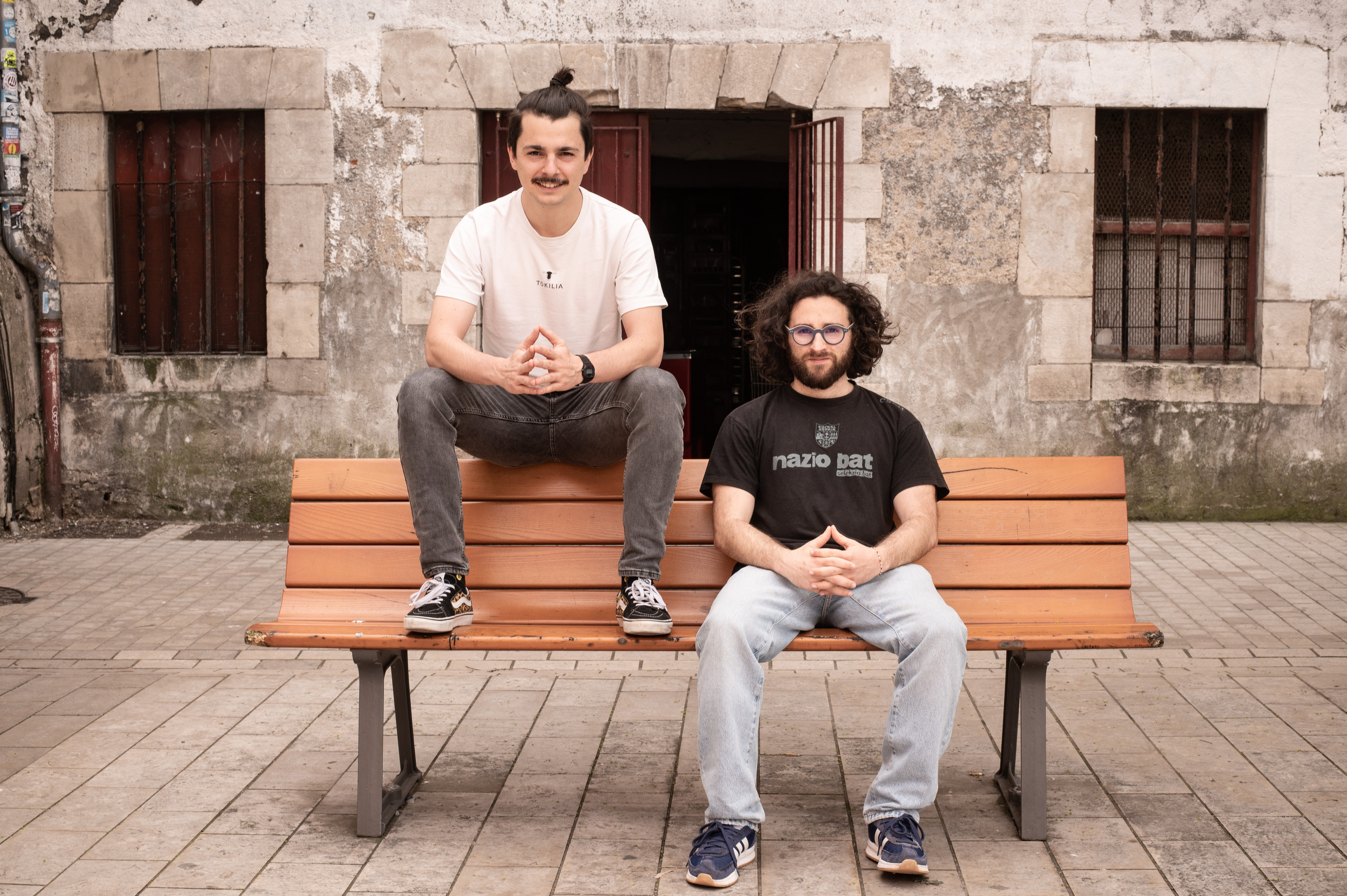 Karma taldeko Antton Araspin eta Miguel Etxeberri, Baionan, apirilaren 7an. PATXI BELTZAIZ