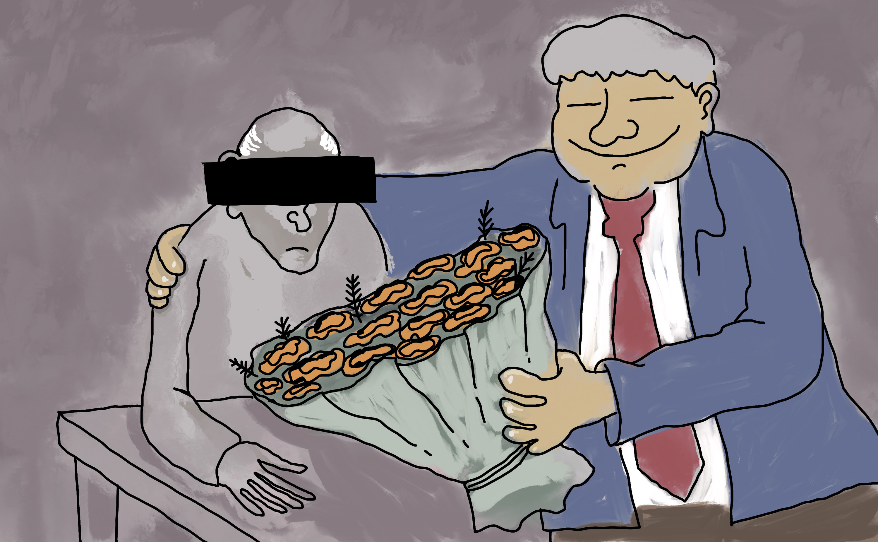 Udal ordezkari bat adineko bati lore sorta bat ematen. ZALDIEROA