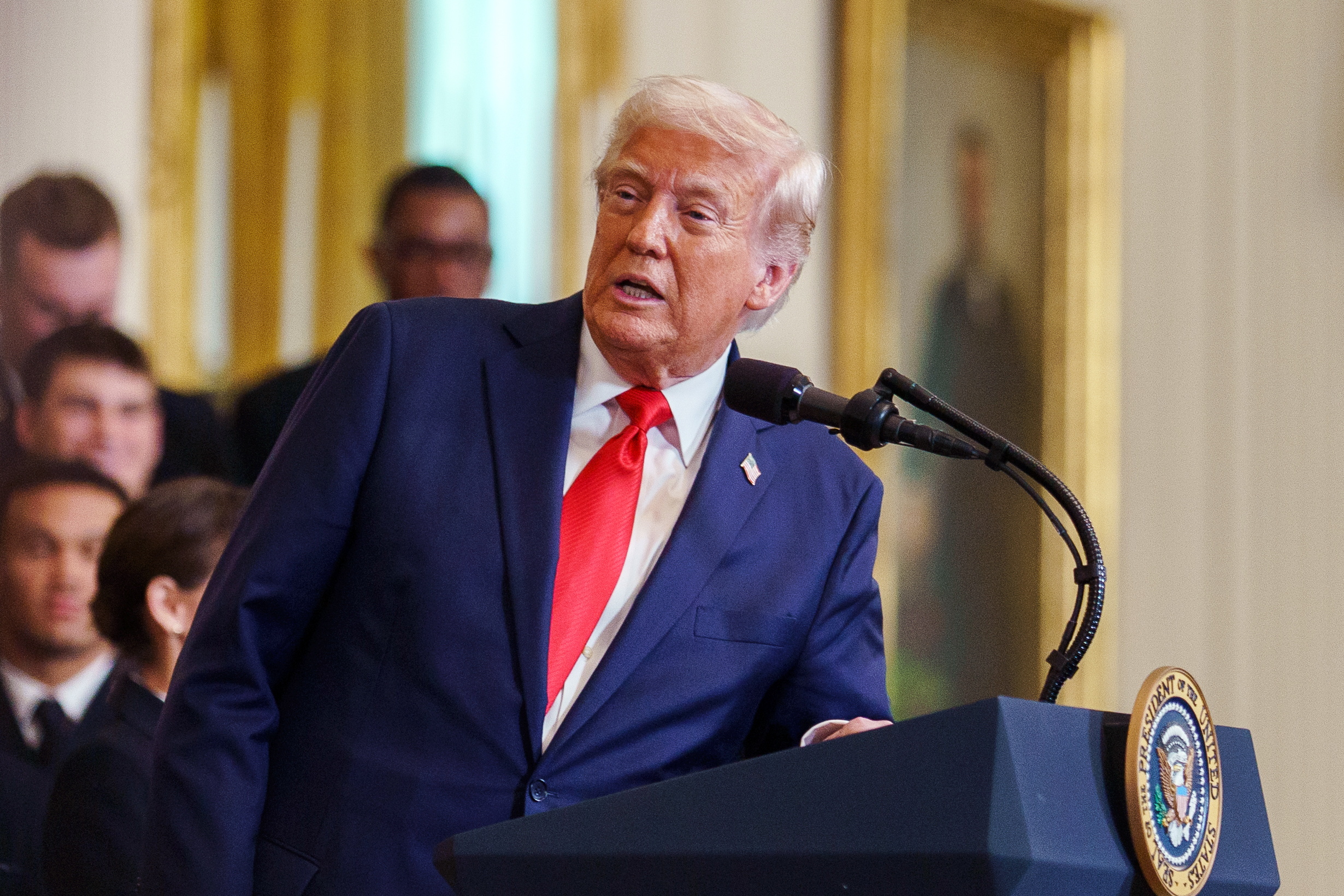 Donald Trump, atzo eginiko agerraldi batean. WILL OLIVER / EFE
