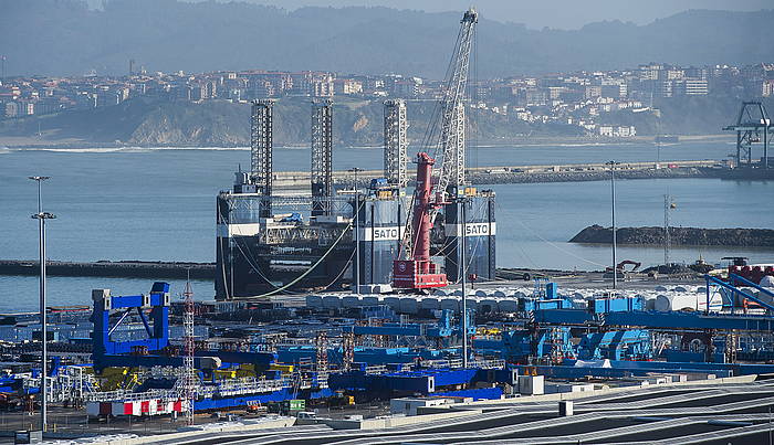 Bilboko Portuko erdiko kaia egiteko lanak, 2018. urte hasieran. LUIS JAUREGIALTZO / FOKU