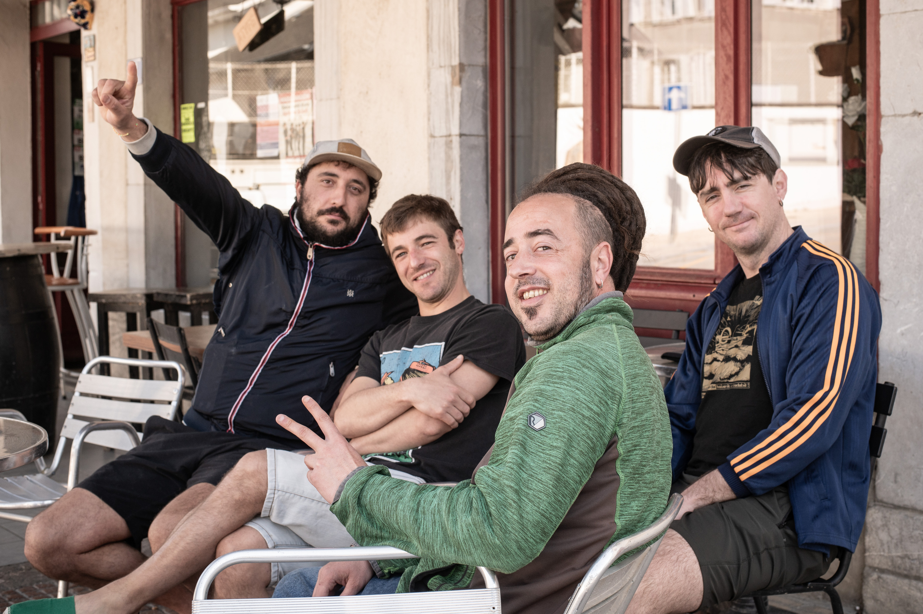 Xiberoots musika taldeko kideak, hilaren hasieran, Maulen. PATXI BELTZAIZ