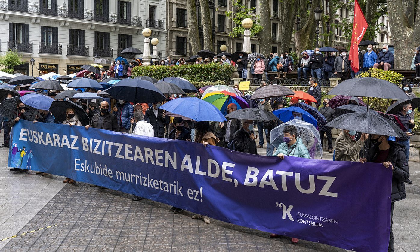 Euskararen aurkako ebazpenen kontrako protestetako bat, artxiboko irudi batean. MARISOL RAMIREZ / FOKU.