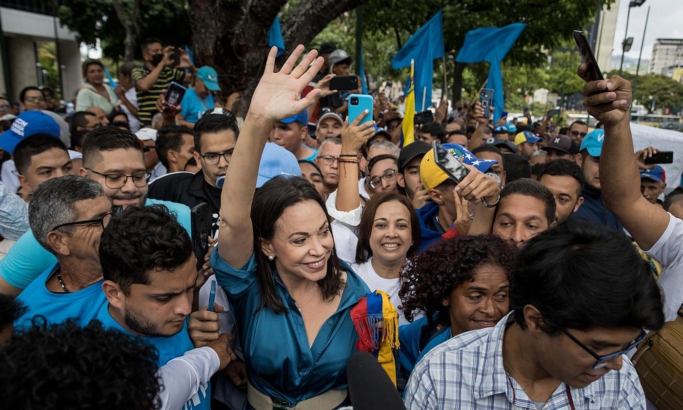 Maria Corina Machado, 2020ko urtarrilaren 17an. RAYNER PEÑA / EFE.