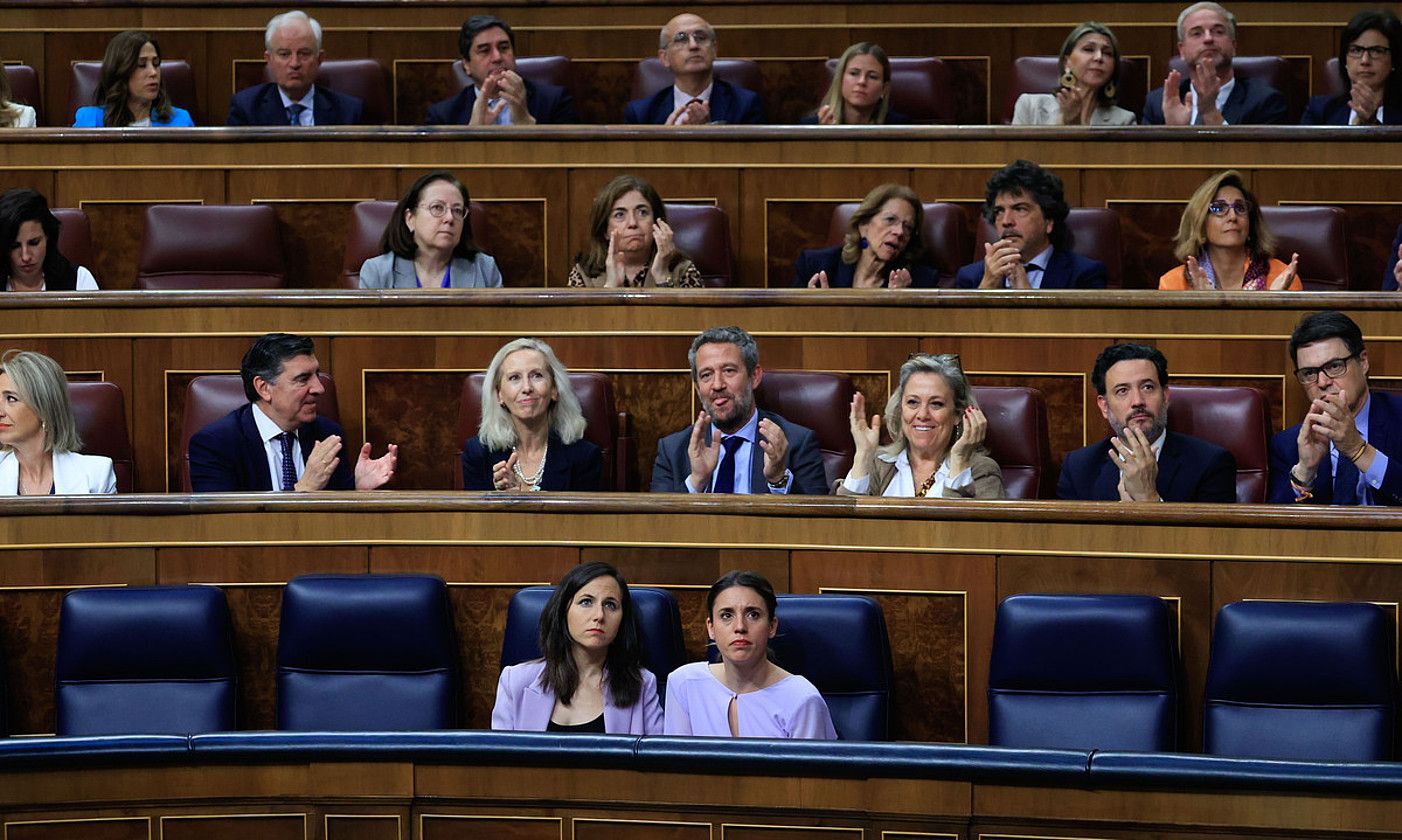 Espainiako Kongresua. Soilik baietz da baietz legearen erreforma onartu zuten unea. ZIPI ARAGON / EFE.