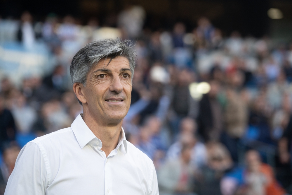 Imanol Alguacil Realeko entrenatzailea, partida bat hasi aurretik. JAGOBA MANTEROLA / FOKU