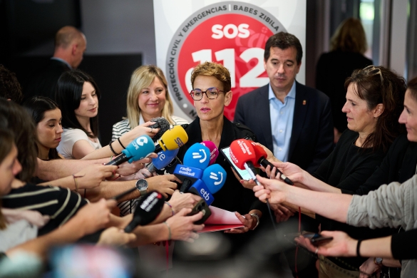 Maria Txibite gaur, krisi kabinetearen bilkuraren osteko agerraldian. NAFARROAKO GOBERNUA