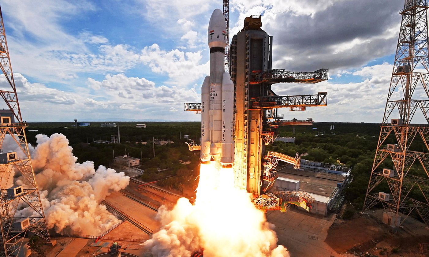 Chandrayaan-3-aren aireratzea, uztailaren 14an, Indian. ISRO HANDOUT / EFE.