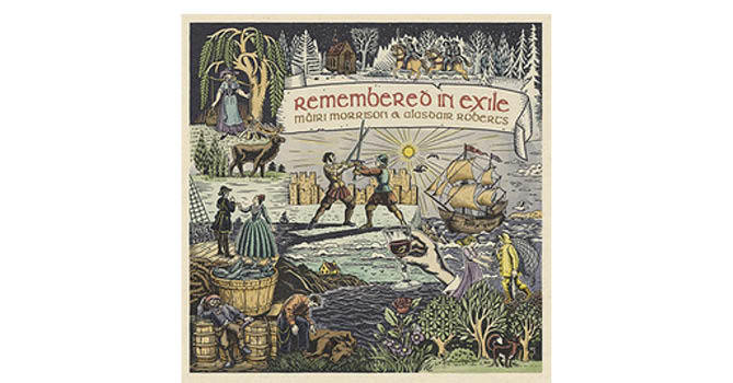 Mairi Morrison & Alasdair Roberts with Pete Jhonston & Friends taldearen 'Remembered In Exile: Songs and Ballads from Nova Scotiaaume Asens' diskoaren azala.