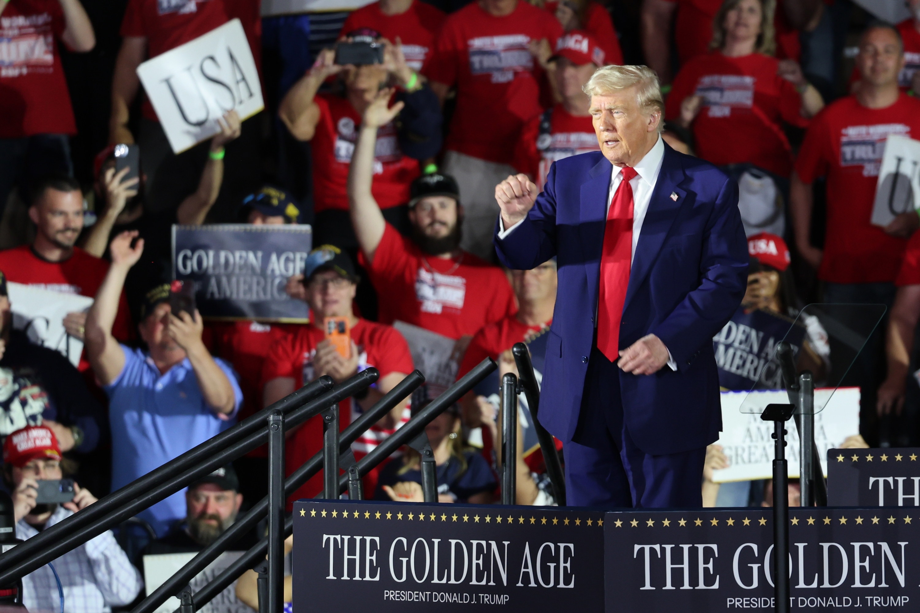 Trump Detroiteko ekitaldian, bart. OCTAVIO GUZMAN / EFE