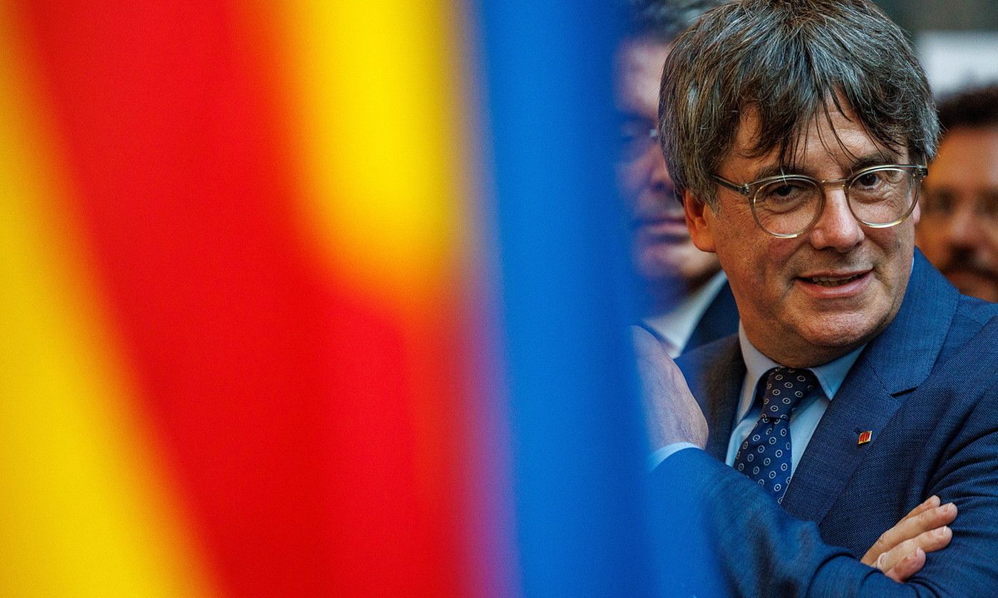 Carles Puigdemont, Bruselan, joan den asteartean. OLIVIER MATTHYS / EFE.