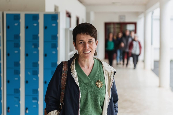 Arantxa Hirigoien ikasle ohia, Xalbador kolegioan, apirilaren 19an Arantxa Hirigoien ikasle ohia, Xalbador kolegioan, apirilaren 19an