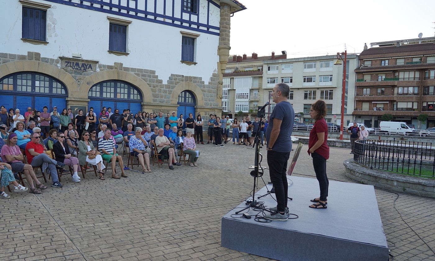 Zumaian egindako ekitaldia, atzo arratsaldean. GOTZON ARANBURU / FOKU.