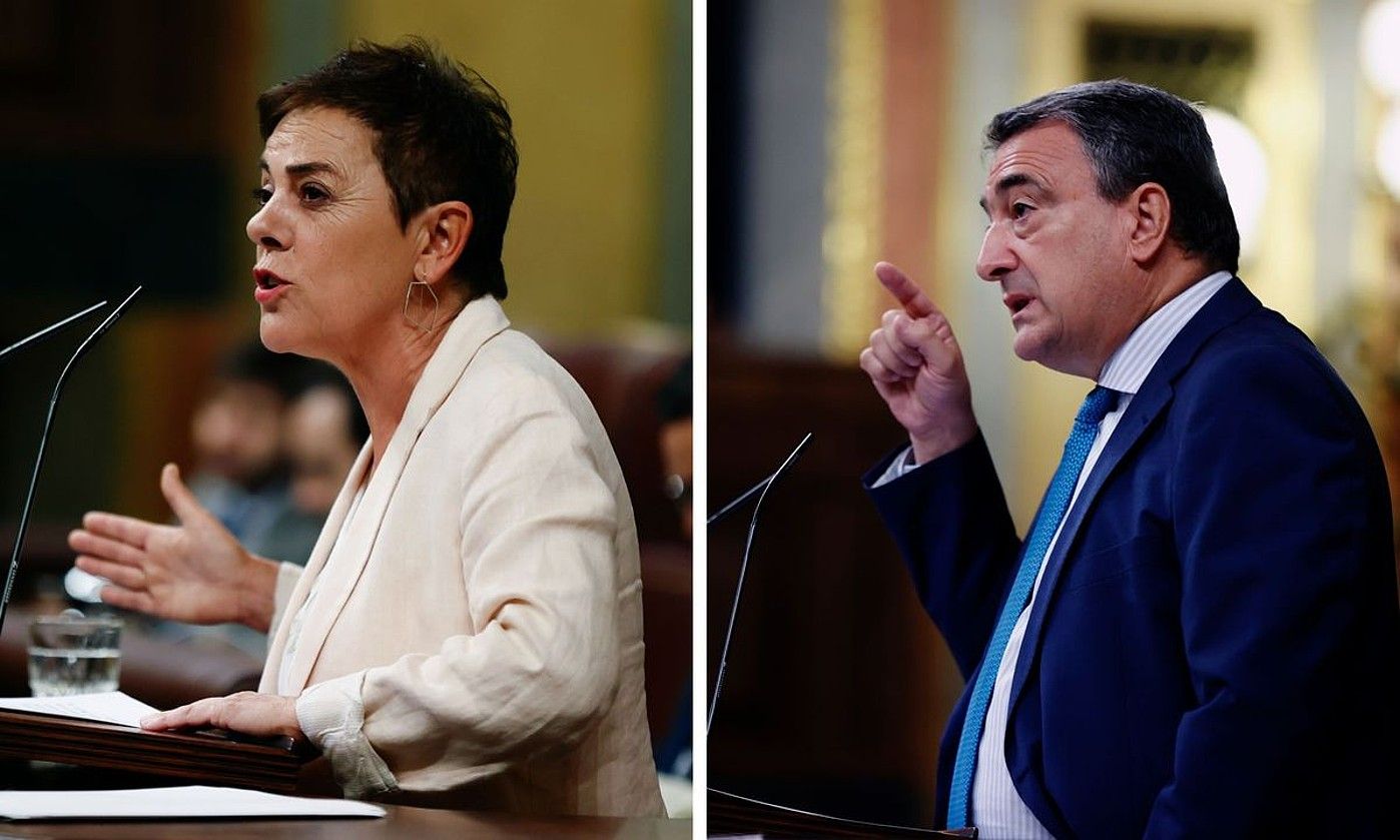 EH Bilduko bozeramaile Mertxe Aizpurua eta EAJko eledun Aitor Esteban, Espainiako Diputatuen Kongresuko tribunan. JUAN CARLOS HIDALGO / EFE. EH Bilduko bozeramaile Mertxe Aizpurua eta EAJko eledun Aitor Esteban, Espainiako Diputatuen Kongresuko tribunan. JUAN CARLOS HIDALGO / EFE.