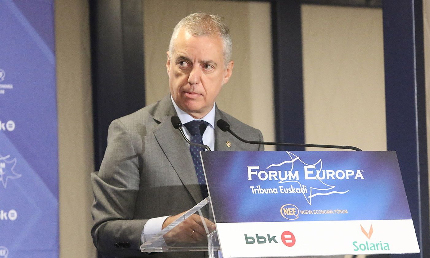 Iñigo Urkullu, atzo, Bilbon, Nueva Economia foroan. OSKAR MATXIN EDESA / FOKU. Iñigo Urkullu, atzo, Bilbon, Nueva Economia foroan. OSKAR MATXIN EDESA / FOKU.
