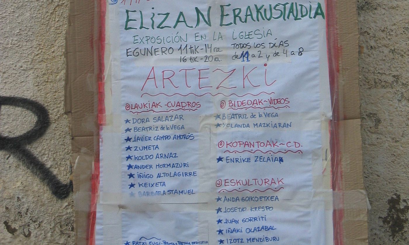 6. Artozkiri zutik eutsi nahi ziotenek egitarau zabala prestatu zuten 2003ko irailaren 26, 27 eta 28rako, herria eraitsi aurreko astebururako. Musikariak, fanfarreak, antzezlanak, kontzertuak, hitzaldiak eta beste izan ziren. Artezki izena eman zioten elizan jarritako erakusketari. GARI BERASALUZE.