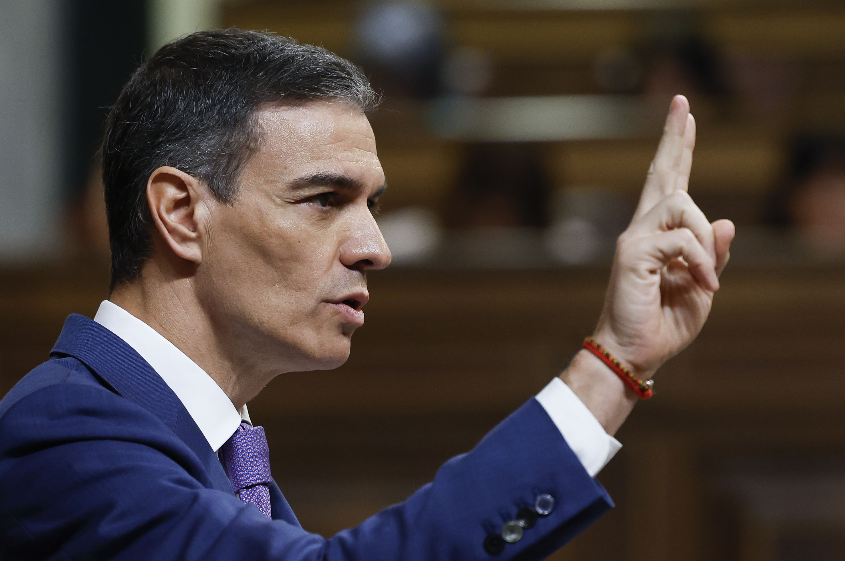 Pedro Sanchez Espainiako Gobernuko presidentea, gaur, Kongresuan. J.J.GUILLEN / EFE