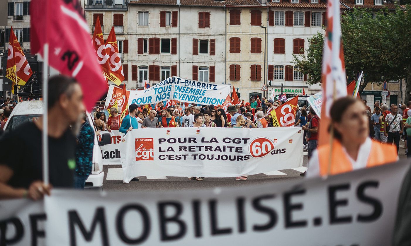 Baionako manifestazioa, atzo. GUILLAUME FAUVEAU.