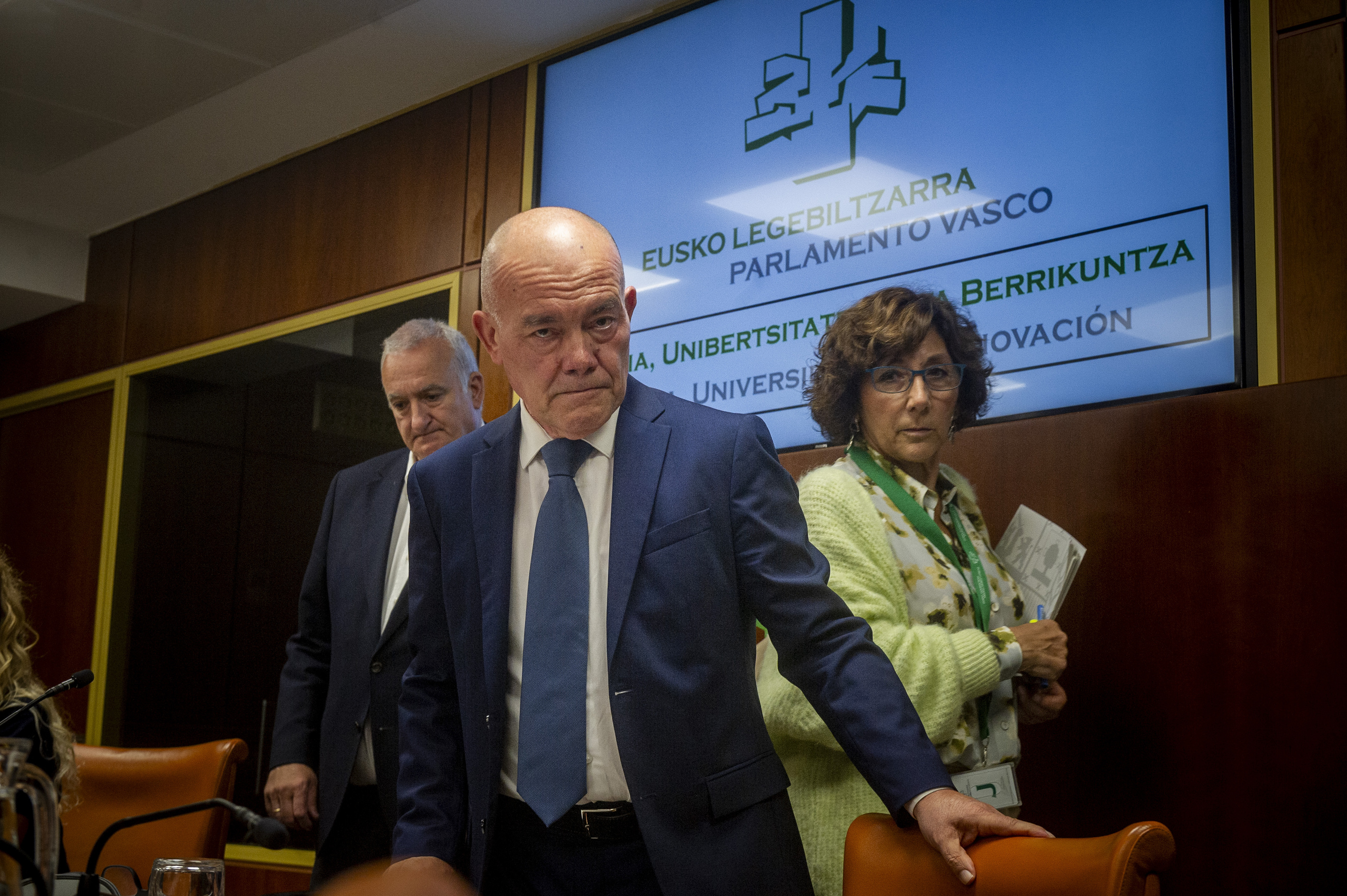 Zientzia, Unibertsitate eta Berrikuntza sailburu Juan Ignacio Perez Iglesias Eusko Legebiltzarreko agerraldi batean. JAIZKI FONTANEDA / FOKU 