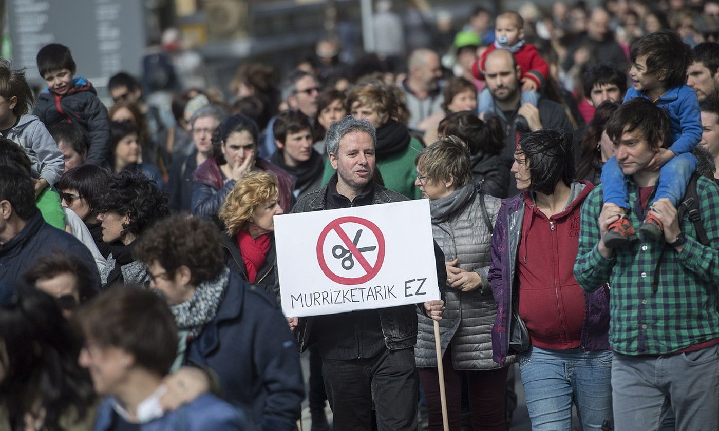 Zerbitzu publikoen aldeko mobilizazio bat. JUAN CARLOS RUIZ / FOKU.