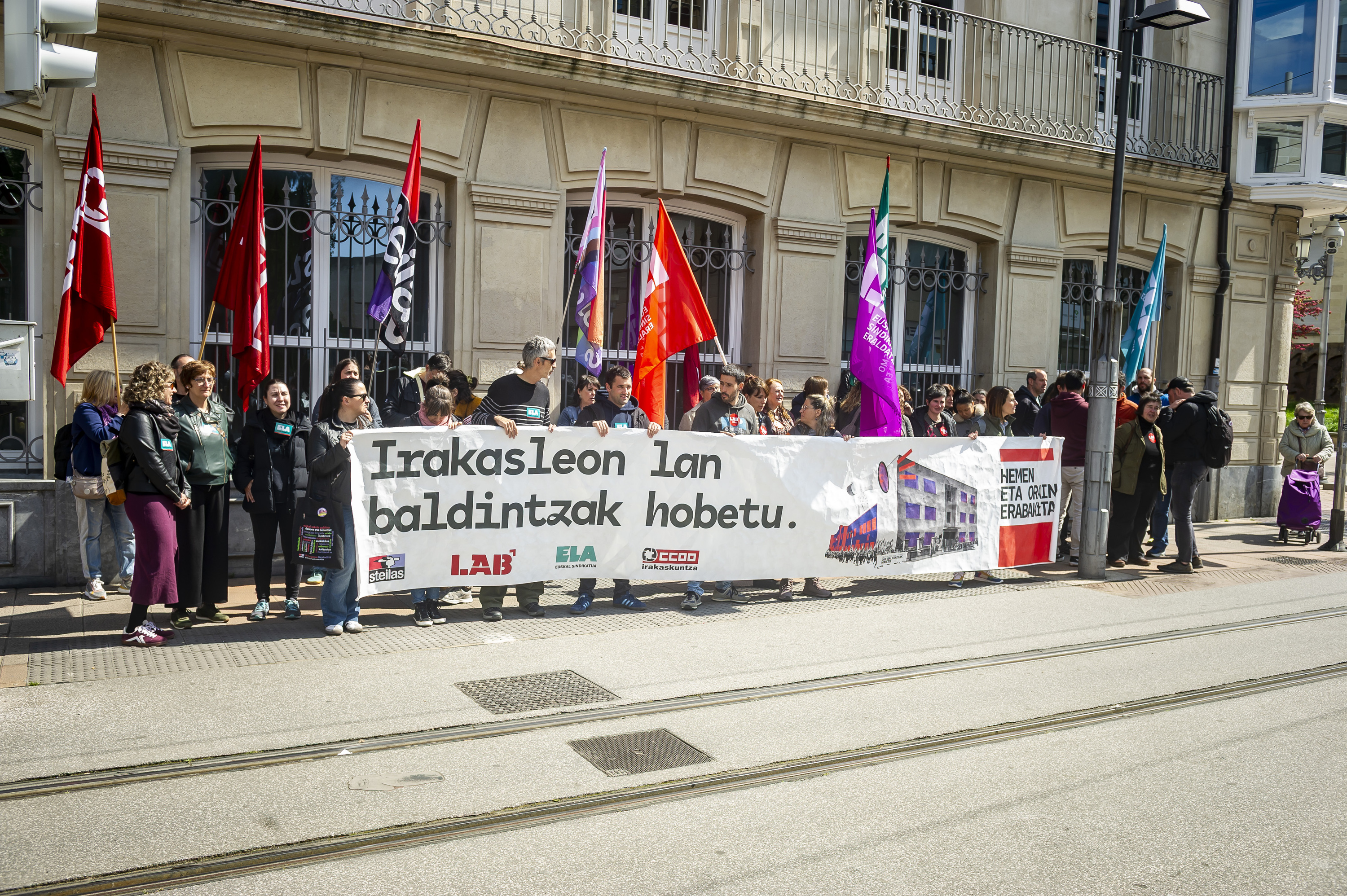 Sindikatuen protesta, gaur. JAIZKI FONTANEDA / FOKU
