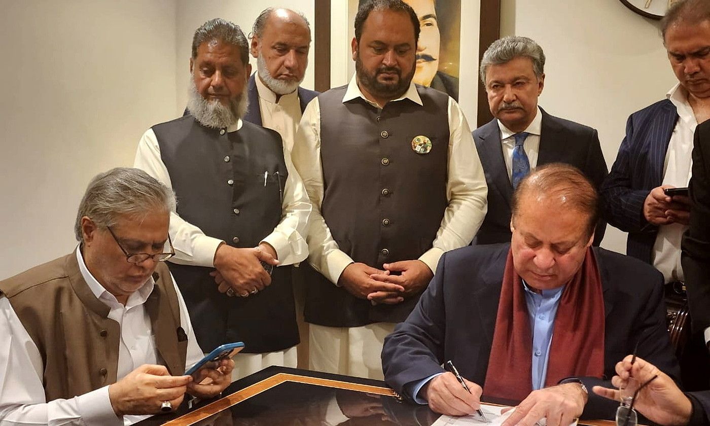 Nawaz Xarif, atzo, Islamabaden. EFE. Nawaz Xarif, atzo, Islamabaden. EFE.