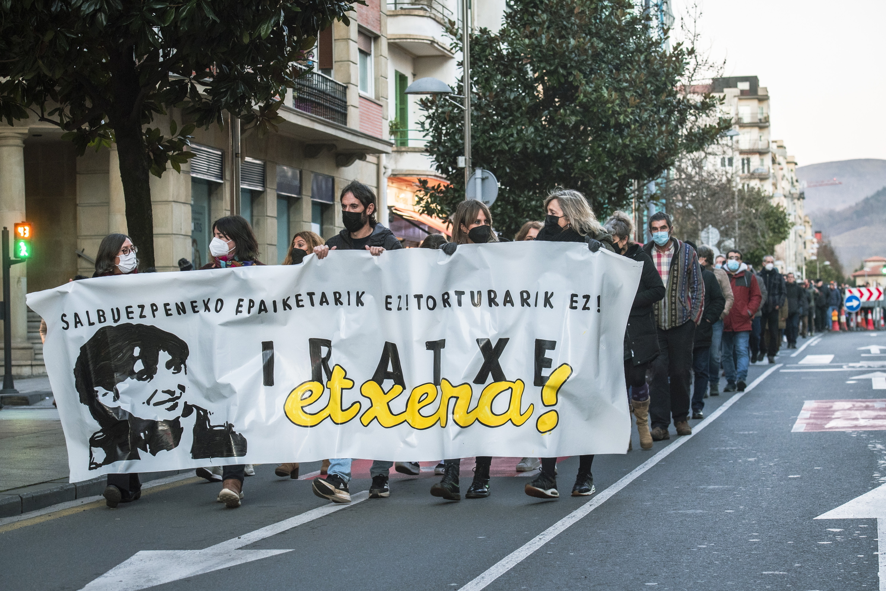 Sorzabal etxeratzea eskatzeko mobilizazio bat. GORKA RUBIO / FOKU