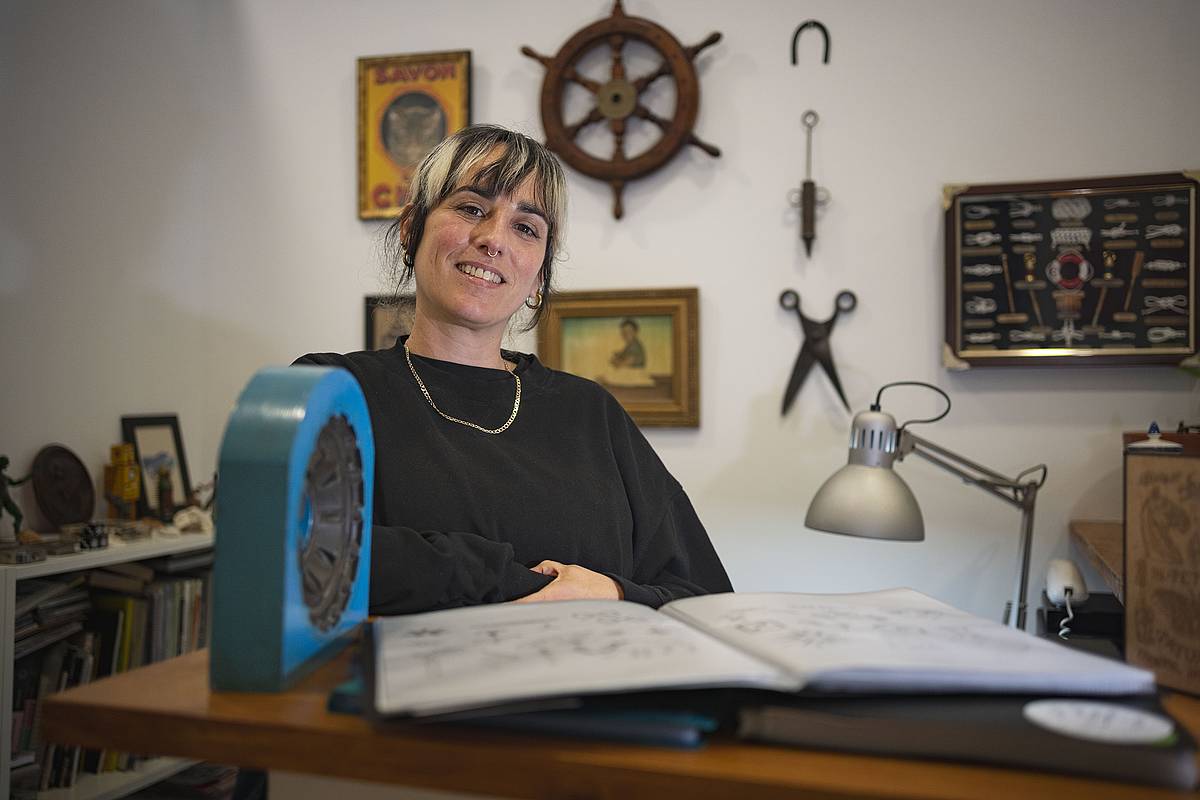 Enara Bravo, asteazkenean, Bilboko Petra Tatuajes estudioan. ARITZ LOIOLA / FOKU